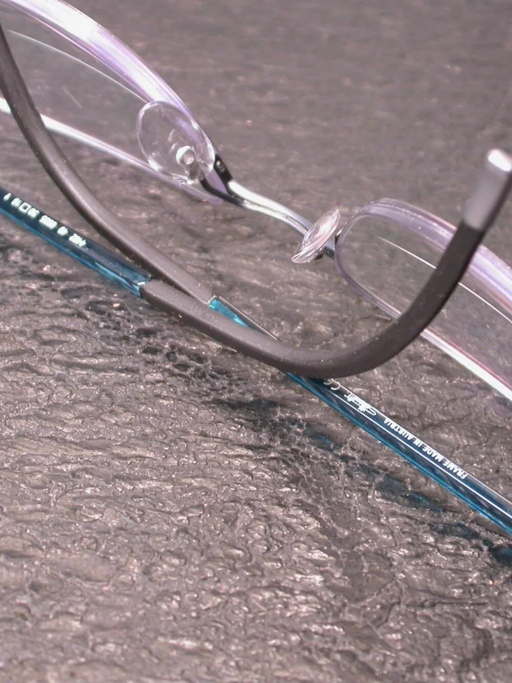 Silhouette Titan Frameless Blue Clear Silver Eyeglasses Made in Austria